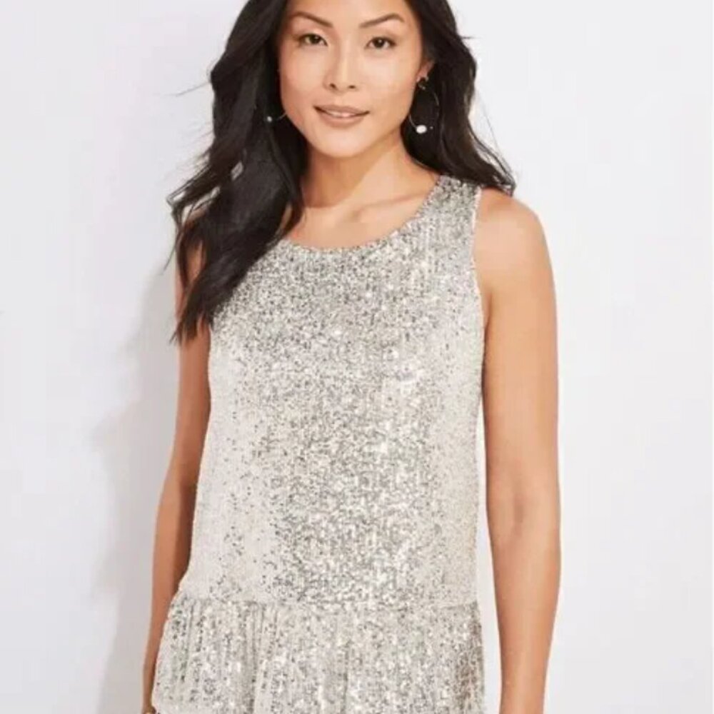 NWT Vineyard Vines Sequined Peplum Top- M